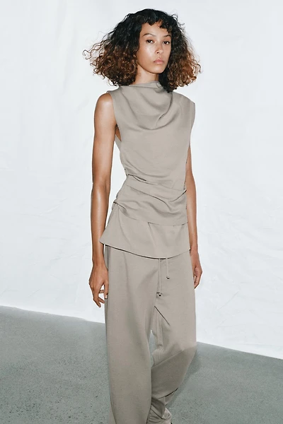 TOP EN COTON DRAPÉ
