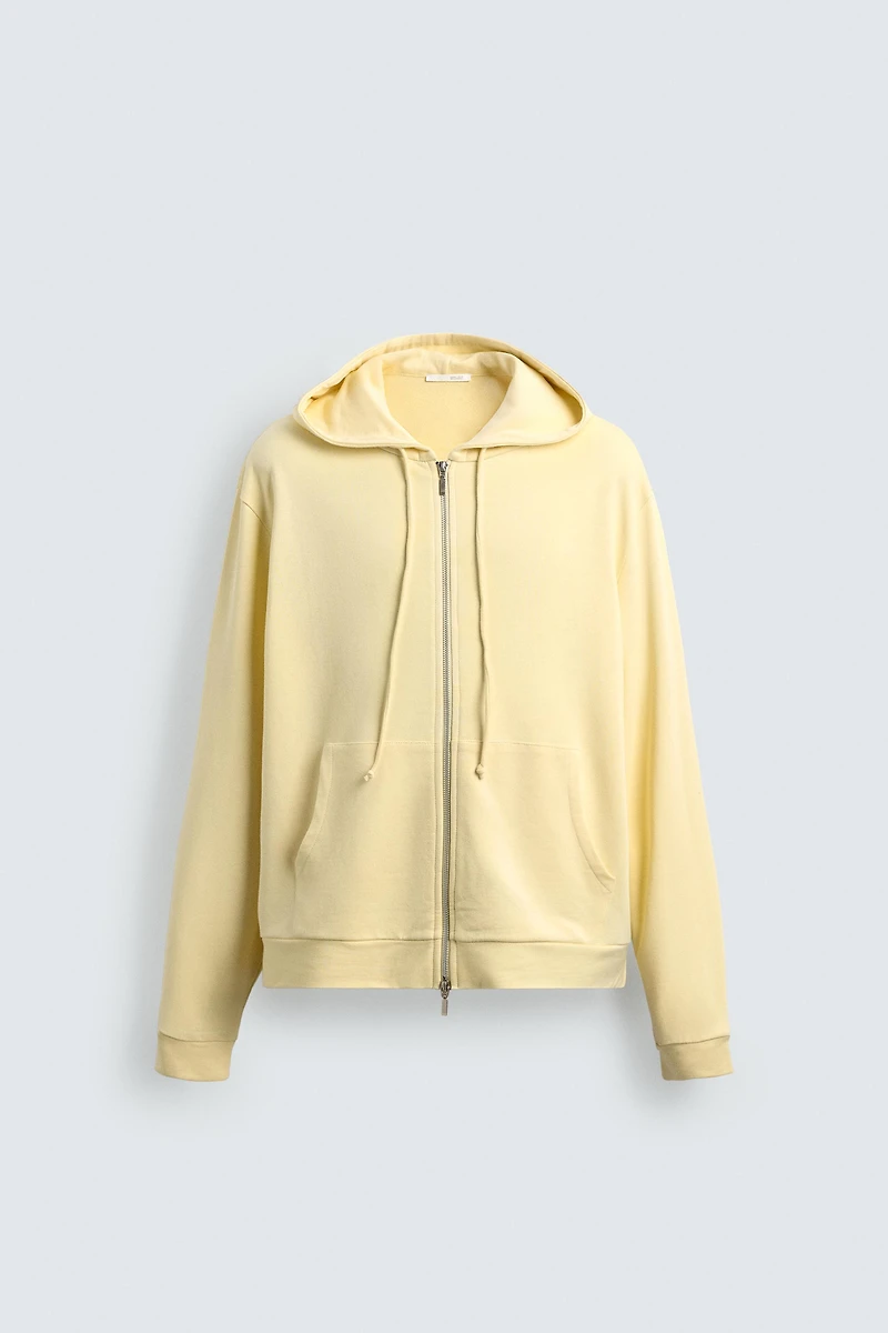 LYOCELL-COTTON ZIP-UP HOODIE