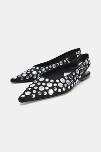 STUDDED SLINGBACK FLATS