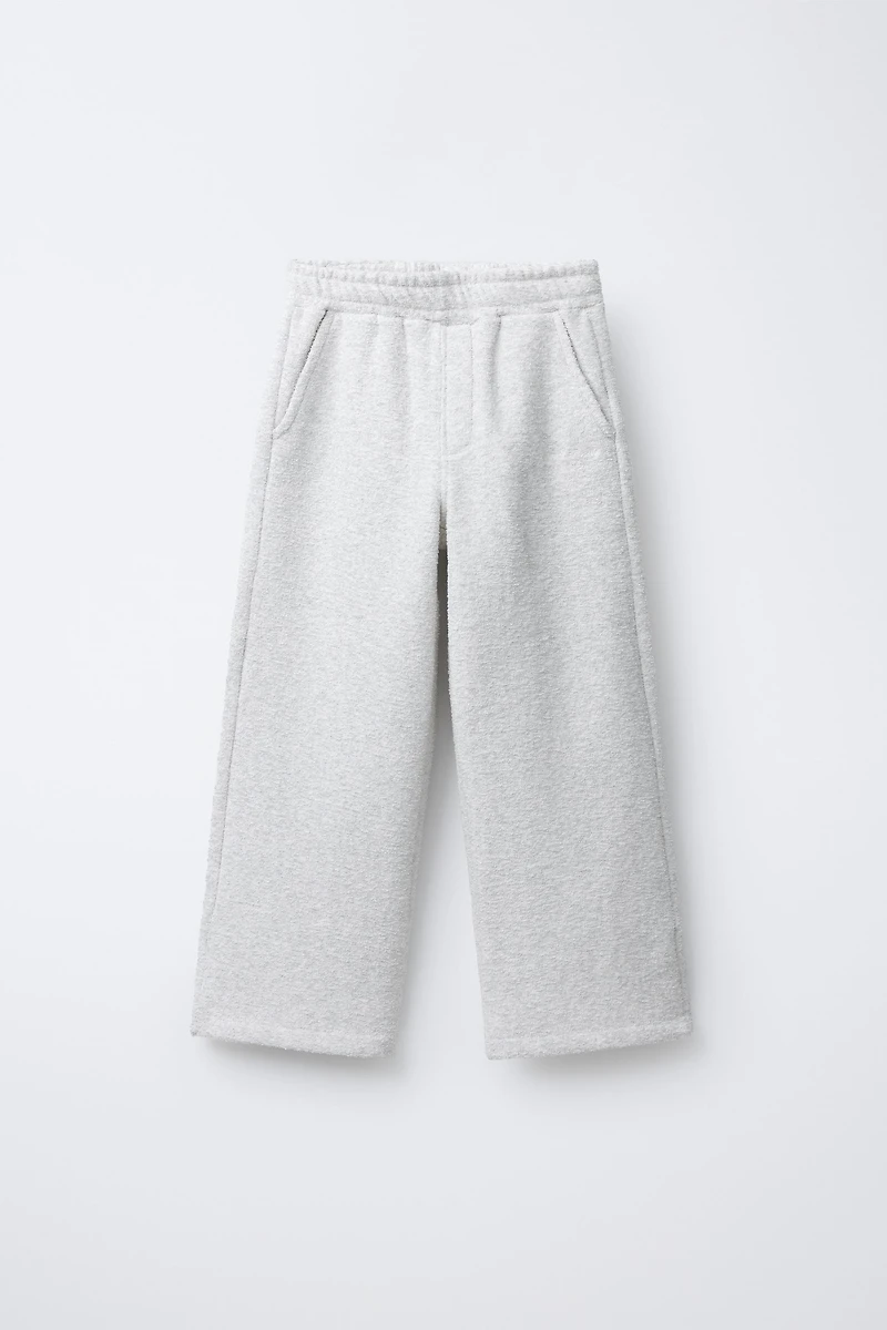 TEXTURED POLO AND WIDE LEG PANTS SET