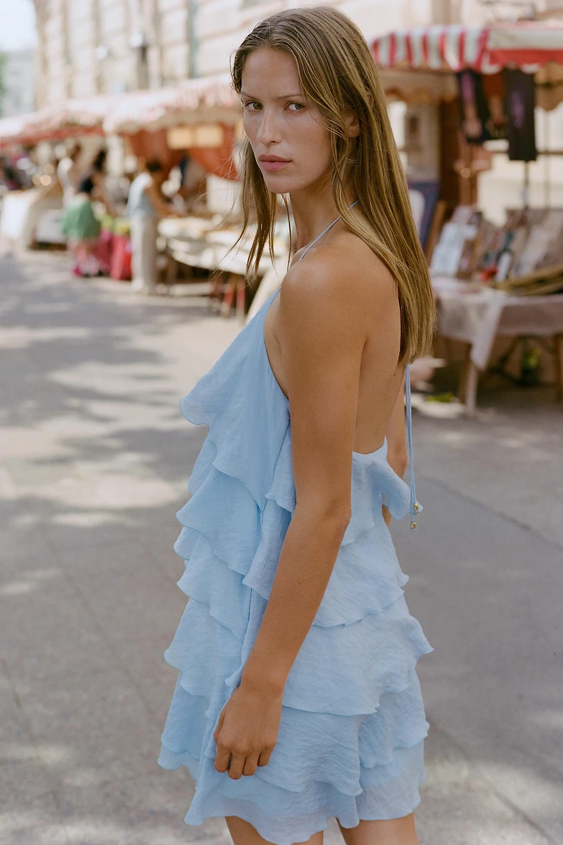 RUFFLED MINI DRESS