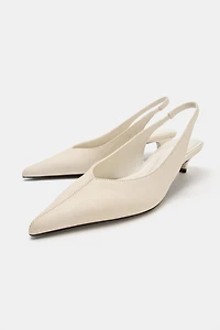 LEATHER SLINGBACK HEELS