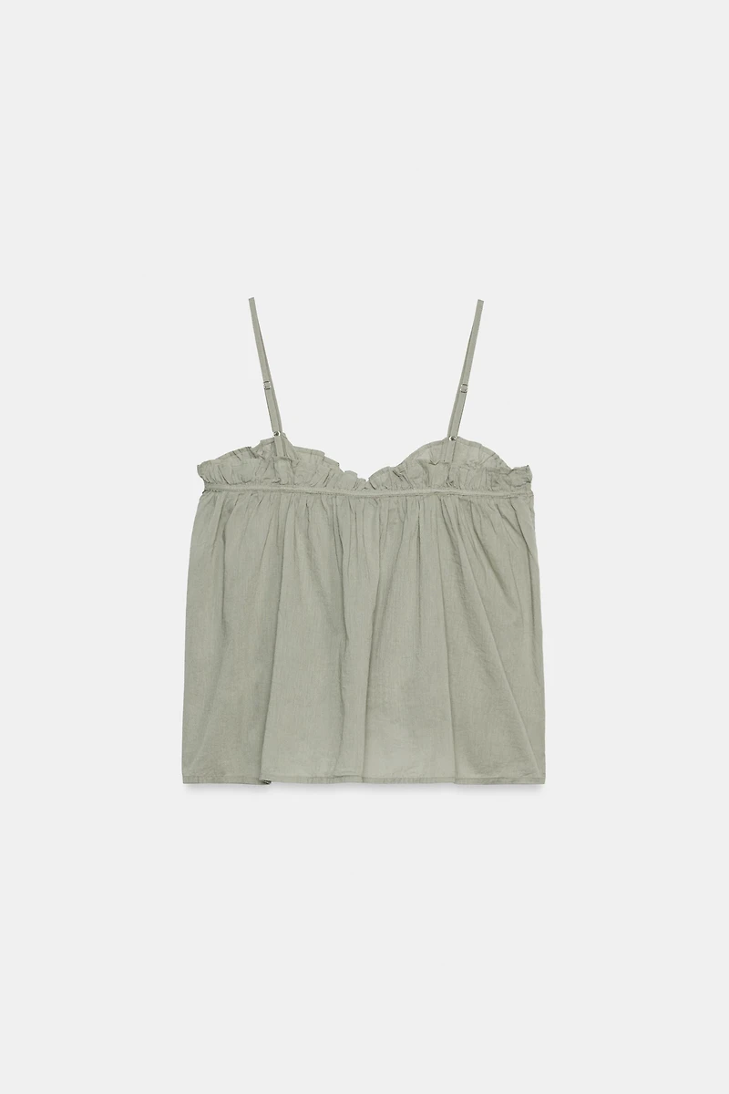 WASHED TIE-STRAP TOP
