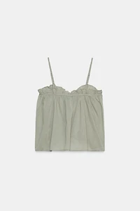 WASHED TIE-STRAP TOP