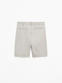 Lightweight linen blend Bermuda shorts