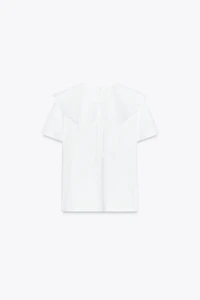 EMBROIDERED PETER PAN COLLAR T-SHIRT