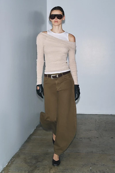 ASYMMETRIC LAYERED EFFECT T-SHIRT