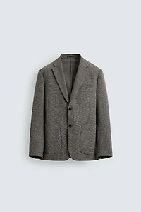 REGULAR FIT HOUNDSTOOTH BLAZER