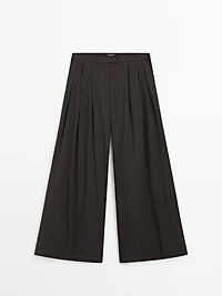 Wide-leg trousers with triple dart detail