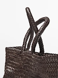 Medium braided nappa leather tote bag
