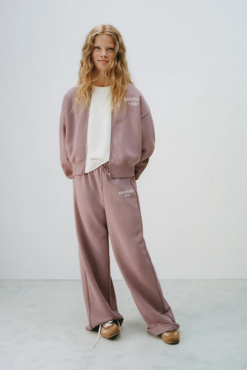 WIDE LEG PLUSH JOGGING PANTS