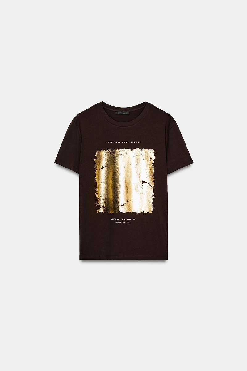 METALLIC PRINT T-SHIRT