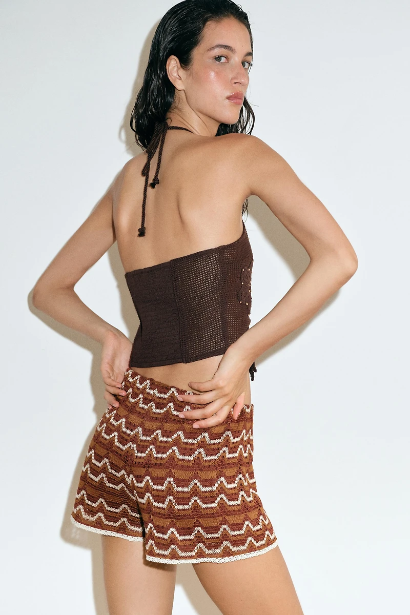 BEADED CROCHET CROP TOP