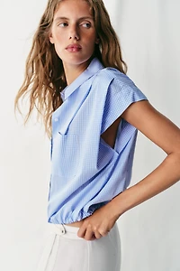CROPPED GINGHAM SHIRT