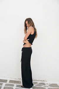 TEXTURED STRAIGHT LEG PANTS