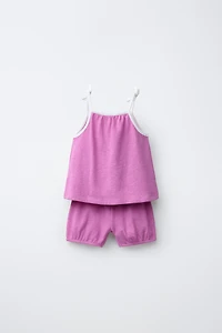 PLAIN T-SHIRT AND BLOOMER SET