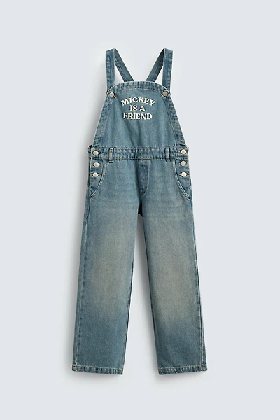 SALOPETTE DENIM BRODERIES MICKEY MOUSE HARRY LAMBERT FOR ZARA X DISNEY