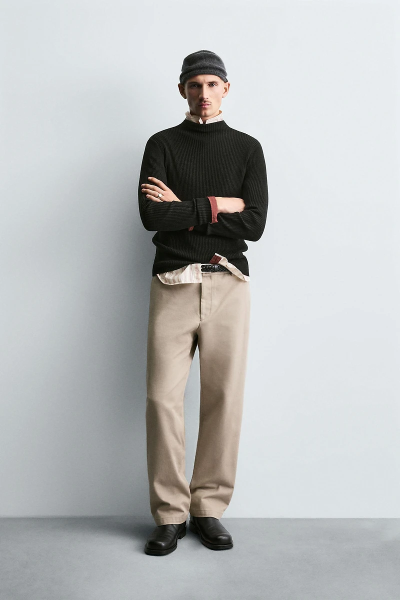 RIB MOCK NECK JUMPER