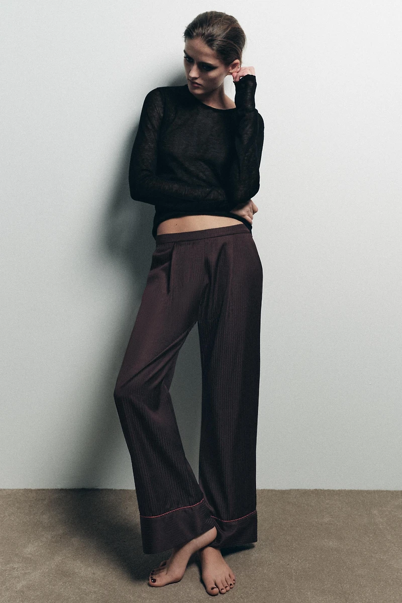 CONTRAST STRIPE PAJAMA PANTS