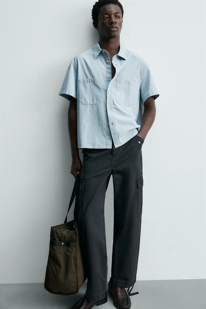 CHEMISE EN CHAMBRAY À POCHES