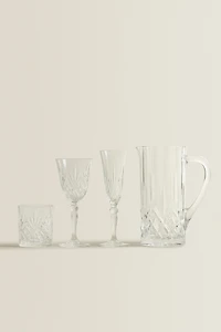 ENGRAVED CRYSTALLINE FLUTE GLASS