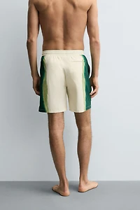 MAILLOT DE BAIN LONG À IMPRIMÉ BANDES