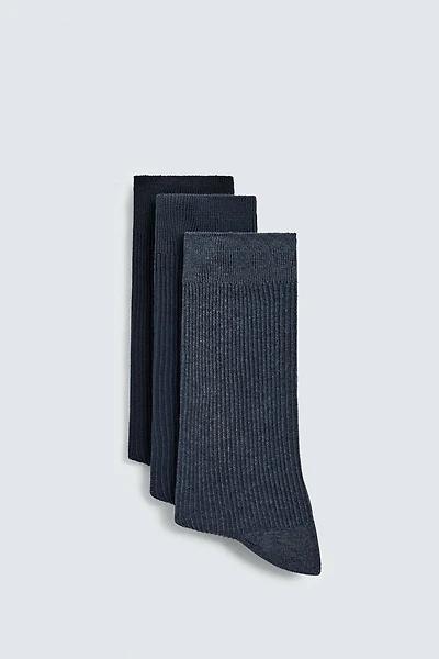 LIGHTWEIGHT RIB SOCKS 3-PACK