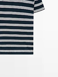 T-shirt à rayures 100 % coton