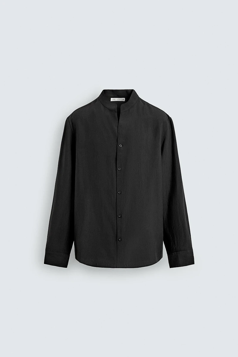 FLOWY BAND COLLAR SHIRT