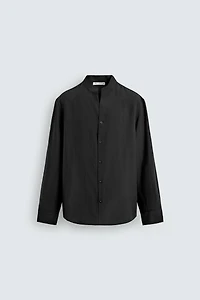 FLOWY BAND COLLAR SHIRT