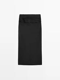 Straight midi skirt with gathered sash - STUDIO