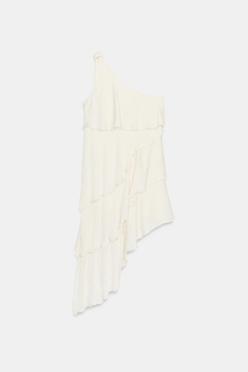 RUFFLED KNOTTED DRESS