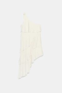 RUFFLED KNOTTED DRESS