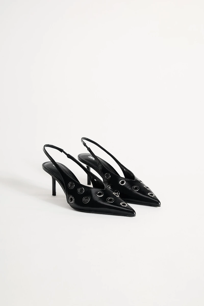 LEATHER SLINGBACK SHOE WITH EYELETS 50TH ANNIVERSARY
