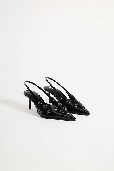 LEATHER SLINGBACK SHOE WITH EYELETS 50TH ANNIVERSARY