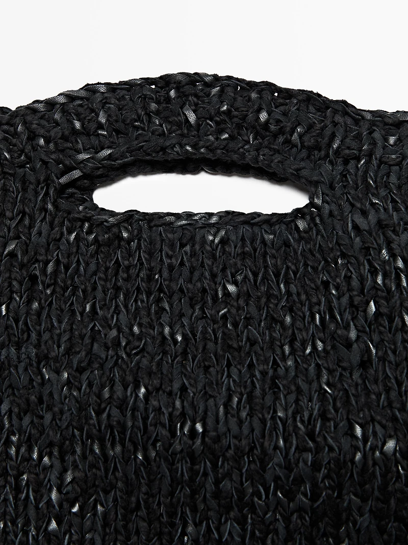 Grand sac maille cuir crochet - LIMITED