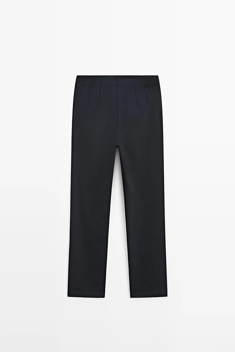 Technical cotton blend trousers