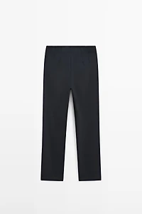 Technical cotton blend trousers