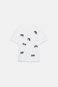 JEWELED BOW T-SHIRT