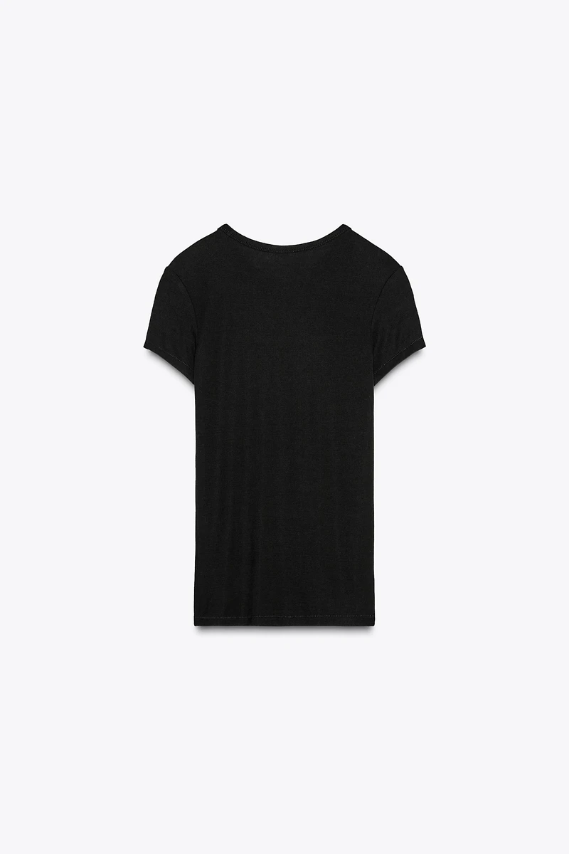 SHORT SLEEVE VISCOSE T-SHIRT