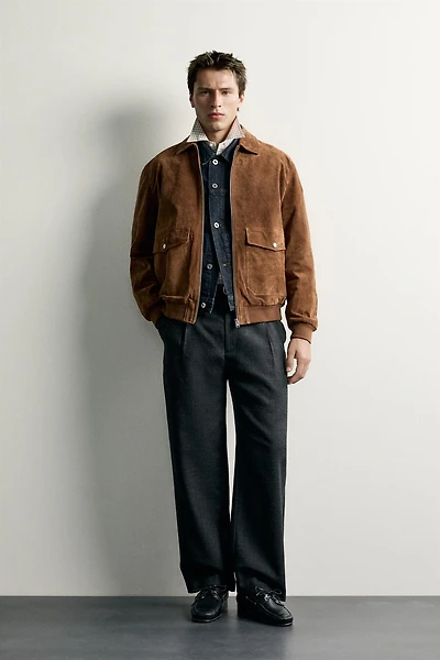SUEDE LEATHER JACKET WITH POCKETS