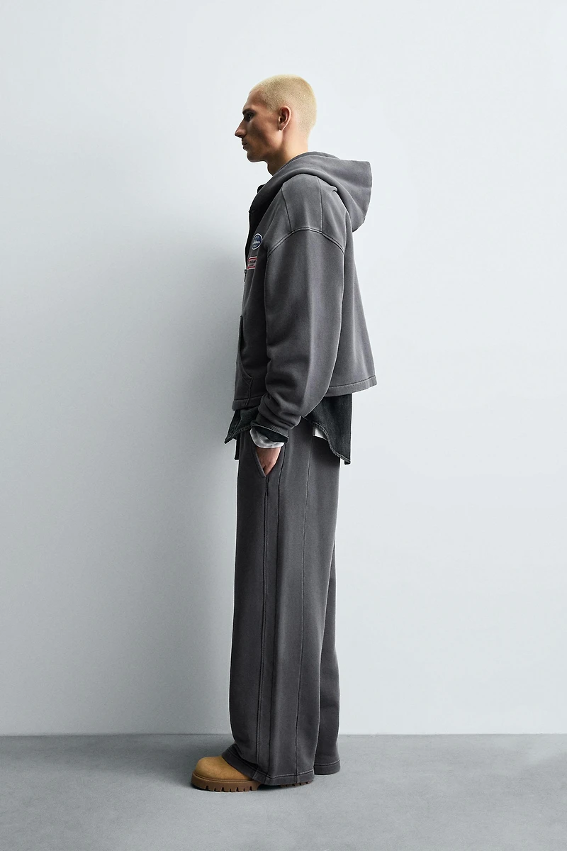 WASHED HOODIE WITH PATCHES