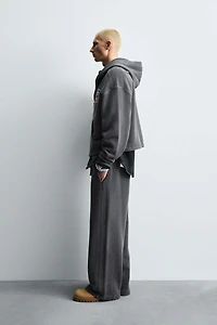 WASHED HOODIE WITH PATCHES