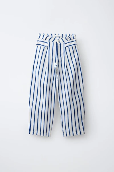 STRIPED BARREL PANTS