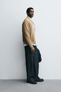 FAUX SUEDE BOMBER JACKET