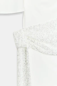 SHORT DRESS WITH COMBINED SEQUINS