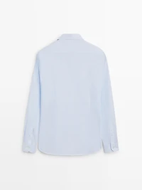 Chemise slim à rayures 100 % coton
