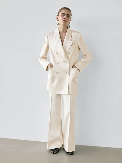 Satin blazer with buttons - STUDIO