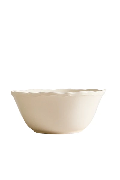 EARTHENWARE SALAD BOWL WITH RAISED-DESIGN EDGE
