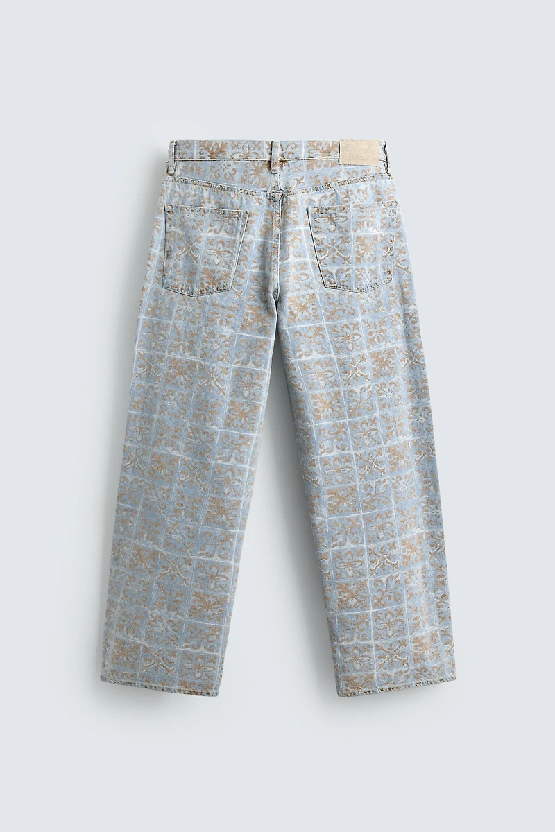 JEAN RELAXED FIT IMPRIMÉ GÉOMÉTRIQUE